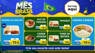 Modelo de TV para TV Horizontal com o tema Mês do Brasil para Restaurante