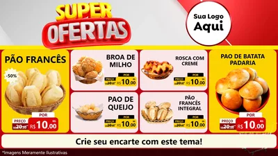Modelo de TV para TV Horizontal com o tema Super Ofertas para Padaria