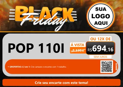 Modelo de Cartaz para Cartaz A4 Horizontal com o tema Black Friday para Concessionaria de Motos