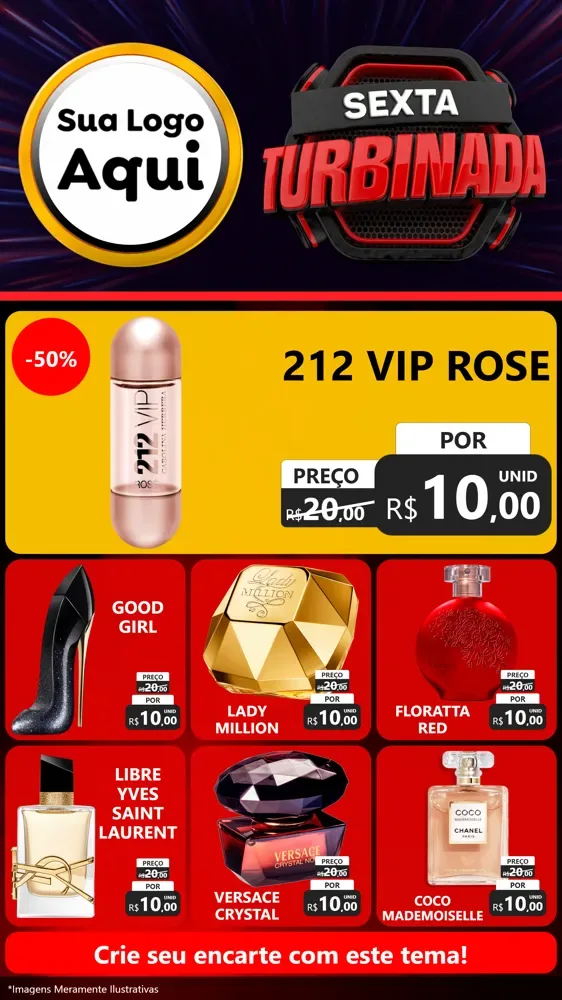 Modelo de Rede Social para Stories com o tema Sexta Turbinada para Perfumes