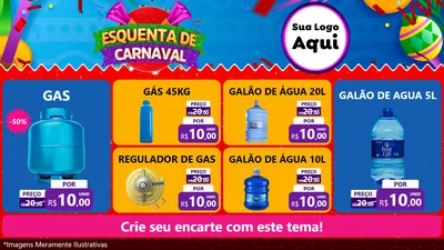 Modelo de TV para TV Horizontal com o tema Esquenta de Carnaval para Água e gás