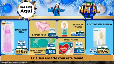 Modelo de TV para TV Horizontal com o tema Ofertas de Natal para Bebês