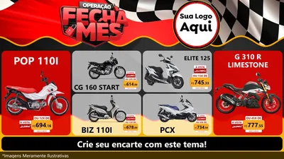 Modelo de TV para TV Horizontal com o tema Operação Fecha Mês - Auto Moto para Concessionaria de Motos
