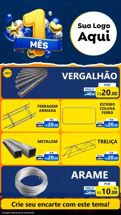 Modelo de TV para TV Vertical com o tema Um Mês de Aniversário para Ferragens