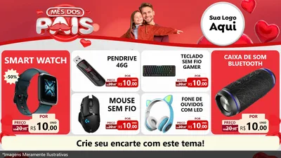Modelo de TV para TV Horizontal com o tema Mês dos Pais para Informática