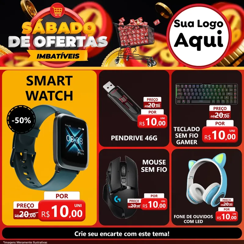 Modelo de Rede Social para Feed Facebook com o tema Sábado de Ofertas Imbatíveis para Informática