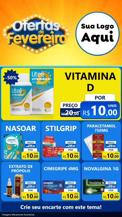 Modelo de Rede Social para Stories com o tema Ofertas de Fevereiro para Farmácia