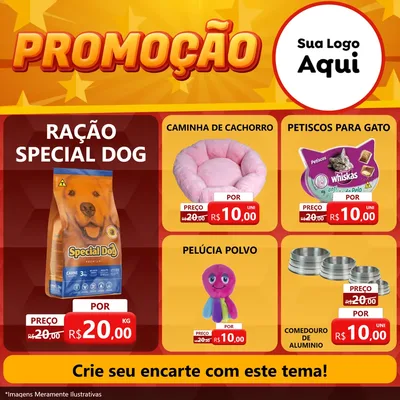 Modelo de Rede Social para Feed Facebook com o tema Promoção para Pet Shop