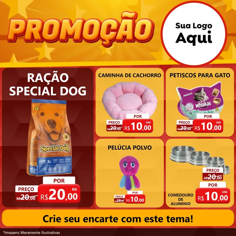 Modelo de Rede Social para Feed Facebook com o tema Promoção para Pet Shop