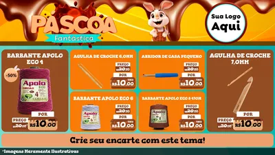 Modelo de TV para TV Horizontal com o tema Páscoa Fantástica para Armarinho e Aviamentos