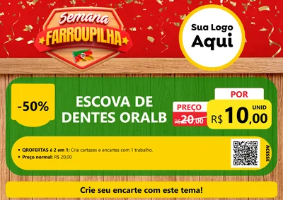 Modelo de Cartaz para Cartaz A4 Horizontal com o tema Semana Farroupilha para Higiene Pessoal