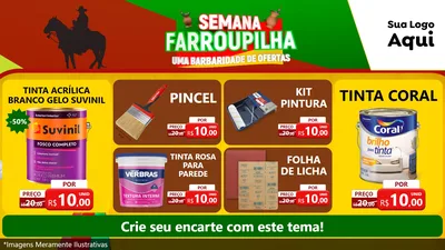 Modelo de TV para TV Horizontal com o tema Semana Farroupilha - Uma Barbaridade de Ofertas para Tintas e Ferramentas