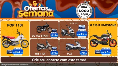 Modelo de TV para TV Horizontal com o tema Ofertas da Semana - Páscoa para Concessionaria de Motos