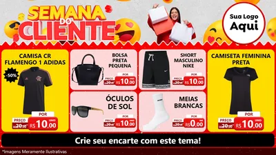 Modelo de TV para TV Horizontal com o tema Semana do Cliente para Roupas e acessórios