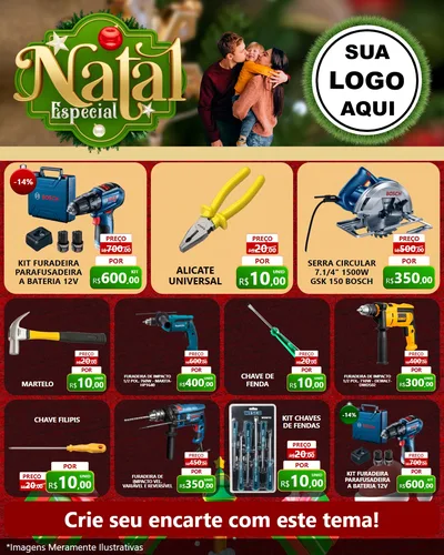 Modelo de Rede Social para Feed Instagram com o tema Natal Especial para Maquinas e Ferramentas