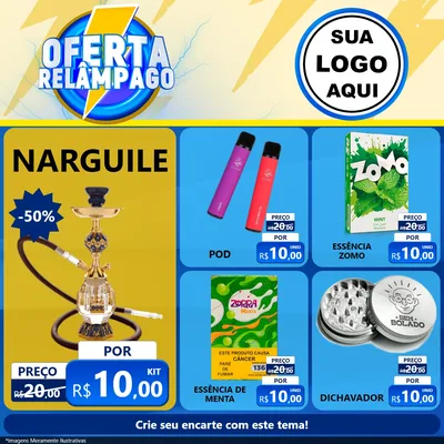 Modelo de Rede Social para Feed Facebook com o tema Oferta Relâmpago para Tabacaria