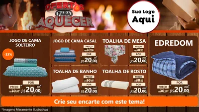 Modelo de TV para TV Horizontal com o tema Ofertas Para Aquecer para Cama, Mesa e Banho