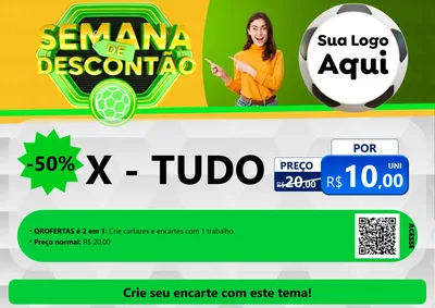 Modelo de Cartaz para Cartaz A4 Horizontal com o tema Semana de Descontão - Copa para Hamburgueria