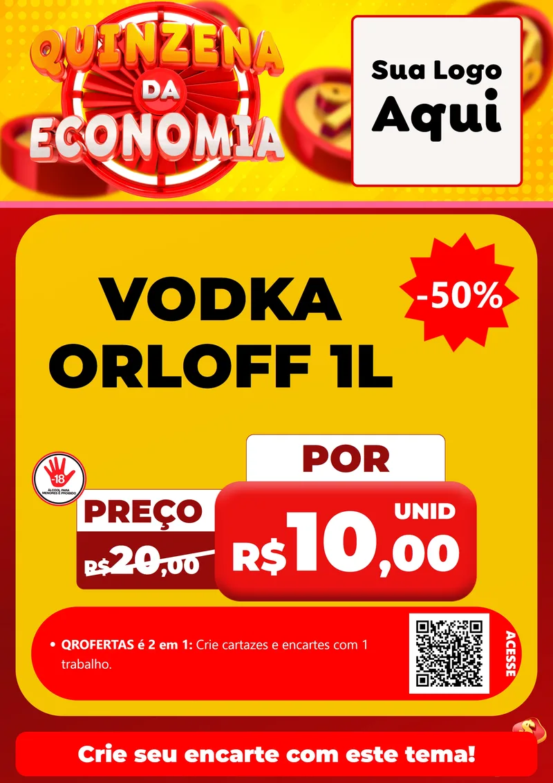 Modelo de Cartaz para Cartaz A4 Vertical com o tema Quinzena Da Economia para Distribuidora de bebidas