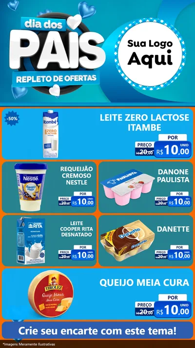 Modelo de TV para TV Vertical com o tema Dia Dos Pais Repleto de Ofertas para Frios e Laticínios