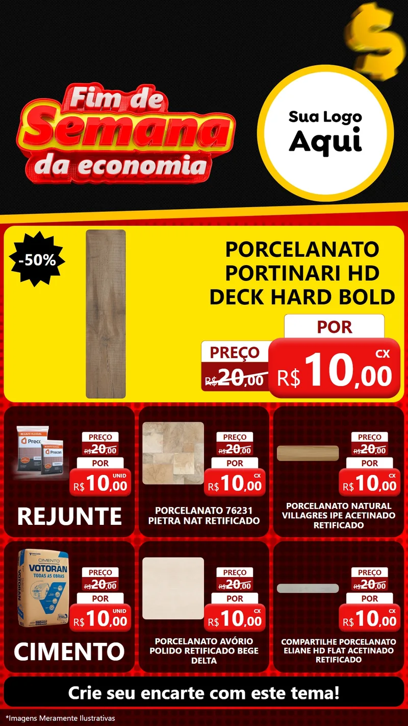 Modelo de Rede Social para Stories com o tema Fim de Semana da Economia para Pisos e revestimentos