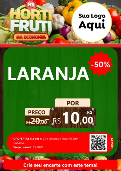Modelo de Cartaz para Cartaz A4 Vertical com o tema Hortifrúti da Economia para Hortifrúti