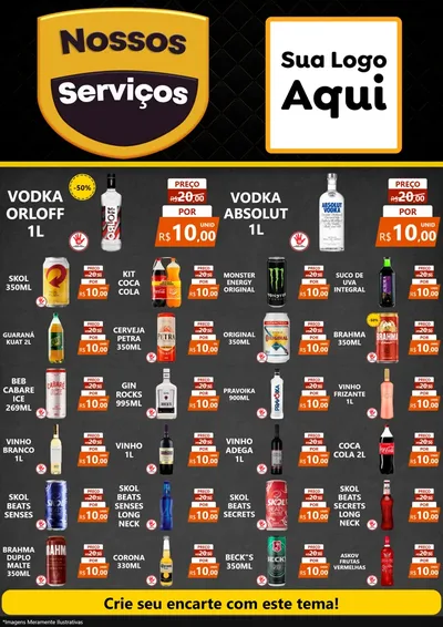 Modelo de Encarte para Encarte A4 Vertical com o tema Nossos Serviços para Distribuidora de bebidas