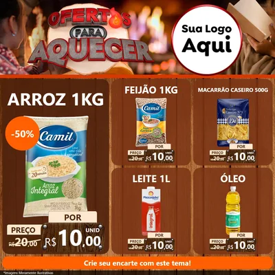 Modelo de Rede Social para Feed Facebook com o tema Ofertas Para Aquecer para Supermercado