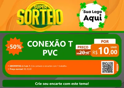 Modelo de Cartaz para Cartaz A4 Horizontal com o tema Super Sorteio para Tubos e conexões