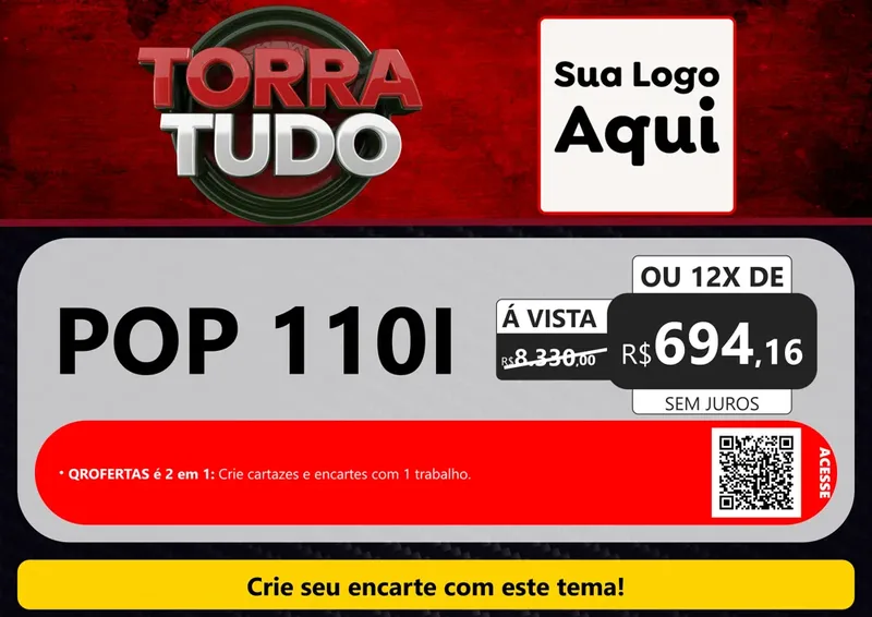 Modelo de Cartaz para Cartaz A4 Horizontal com o tema Torra Tudo para Concessionaria de Motos