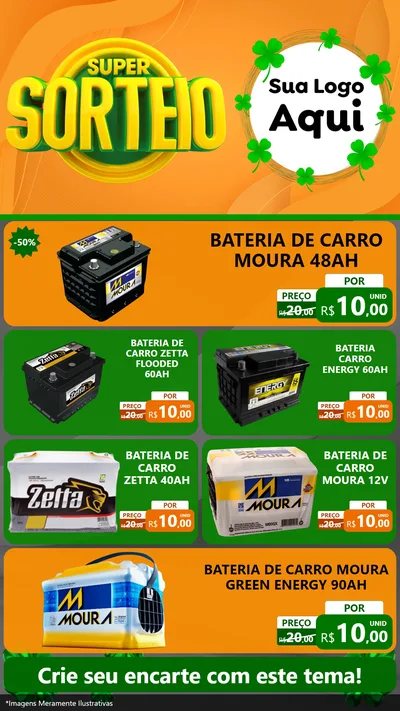 Modelo de TV para TV Vertical com o tema Super Sorteio para Baterias Elétricas