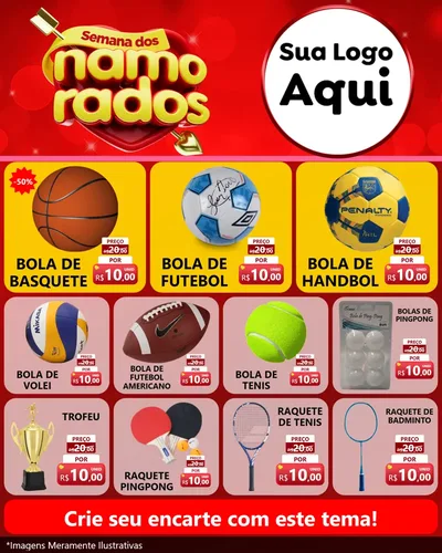 Modelo de Rede Social para Feed Instagram com o tema Semana dos namorados para Artigos Esportivos