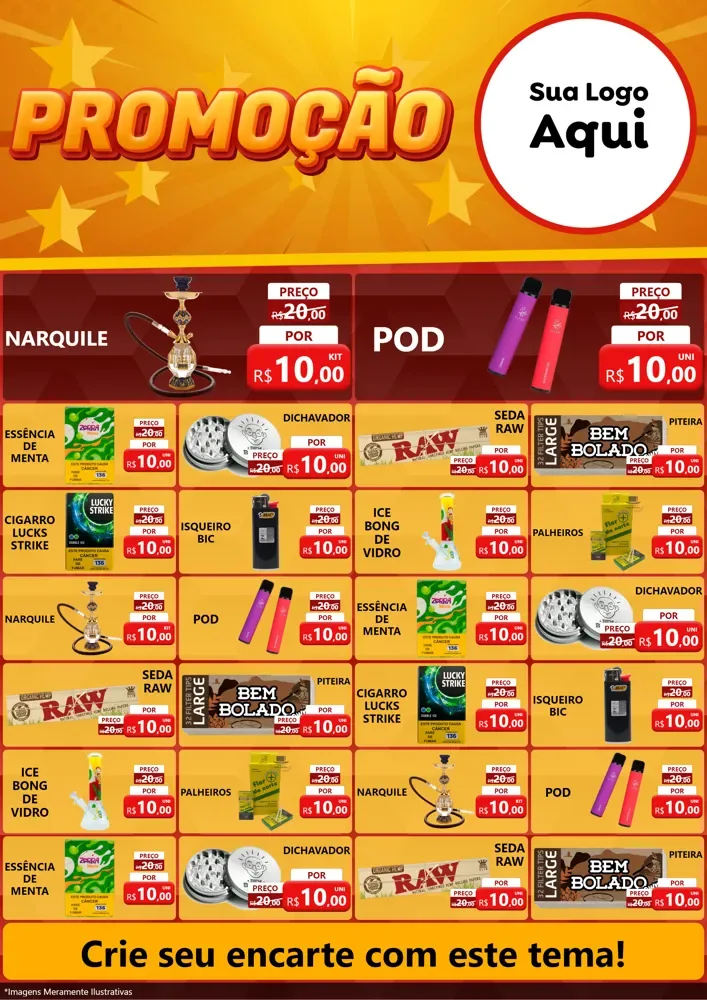 Modelo de Encarte para Encarte A4 Vertical com o tema Promoção para Tabacaria