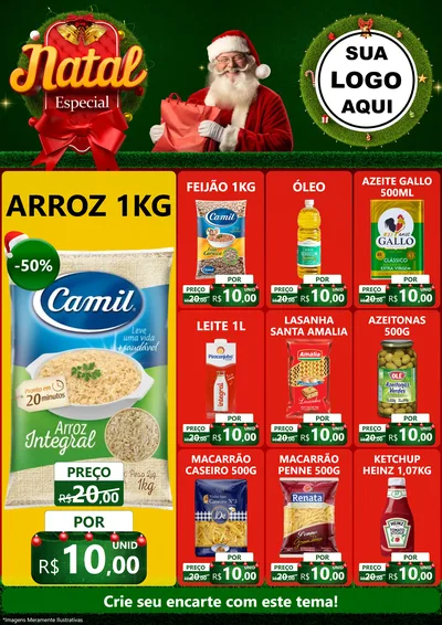 Modelo de Encarte para Encarte A4 Vertical com o tema Natal Especial para Supermercado
