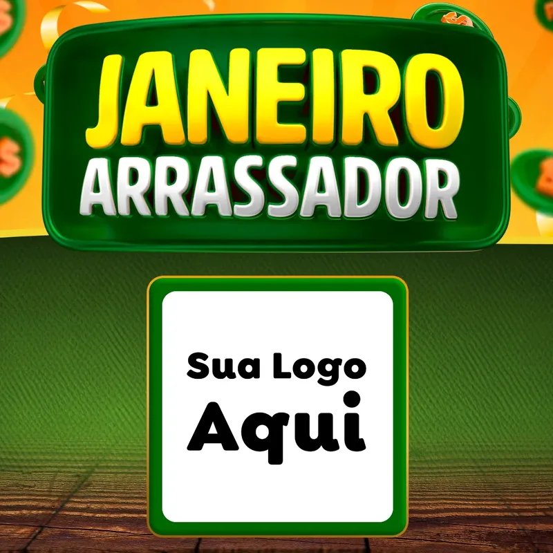 Modelo de Rede Social para Feed Facebook com o tema Janeiro Arrasador para Supermercado