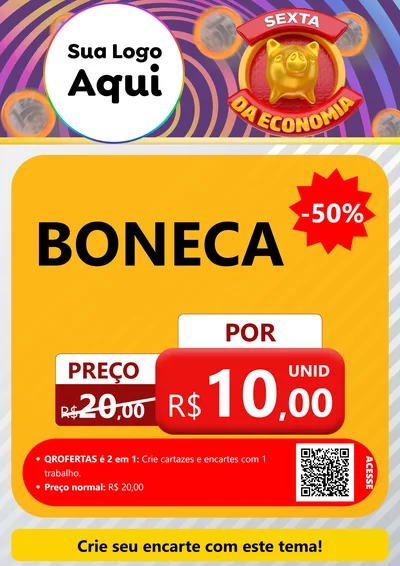 Modelo de Cartaz para Cartaz A4 Vertical com o tema Sexta da Economia para Brinquedos