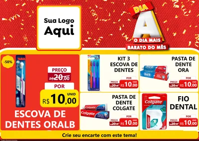 Modelo de Encarte para Encarte A4 Horizontal com o tema Dia A o Dia Mais Barato do Mês para Higiene Pessoal