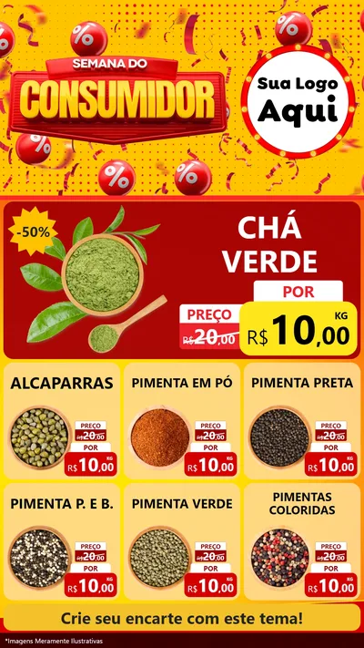 Modelo de Rede Social para Stories com o tema Semana do Consumidor para Produtos Naturais