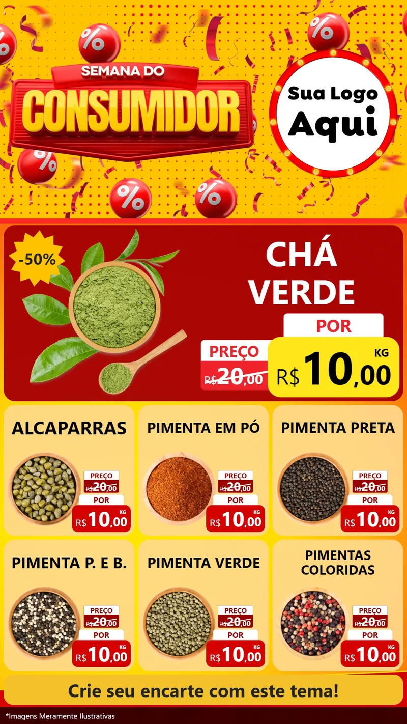 Modelo de Rede Social para Stories com o tema Semana do Consumidor para Produtos Naturais