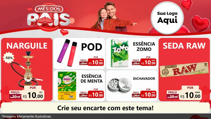 Modelo de TV para TV Horizontal com o tema Mês dos Pais para Tabacaria