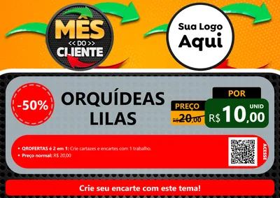 Modelo de Cartaz para Cartaz A4 Horizontal com o tema Mês do Cliente para Floricultura e jardim