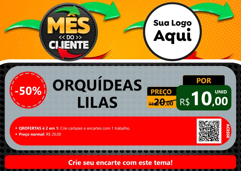 Modelo de Cartaz para Cartaz A4 Horizontal com o tema Mês do Cliente para Floricultura e jardim