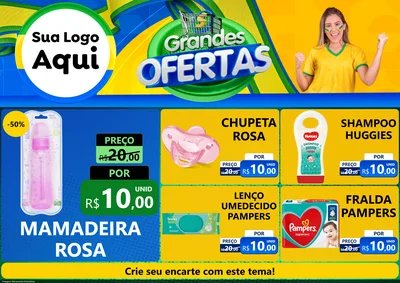 Modelo de Encarte para Encarte A4 Horizontal com o tema Grandes Ofertas para Bebês