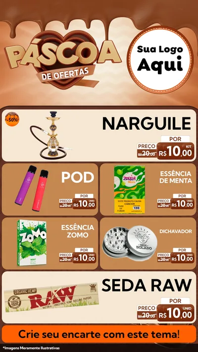 Modelo de TV para TV Vertical com o tema Páscoa de Ofertas para Tabacaria