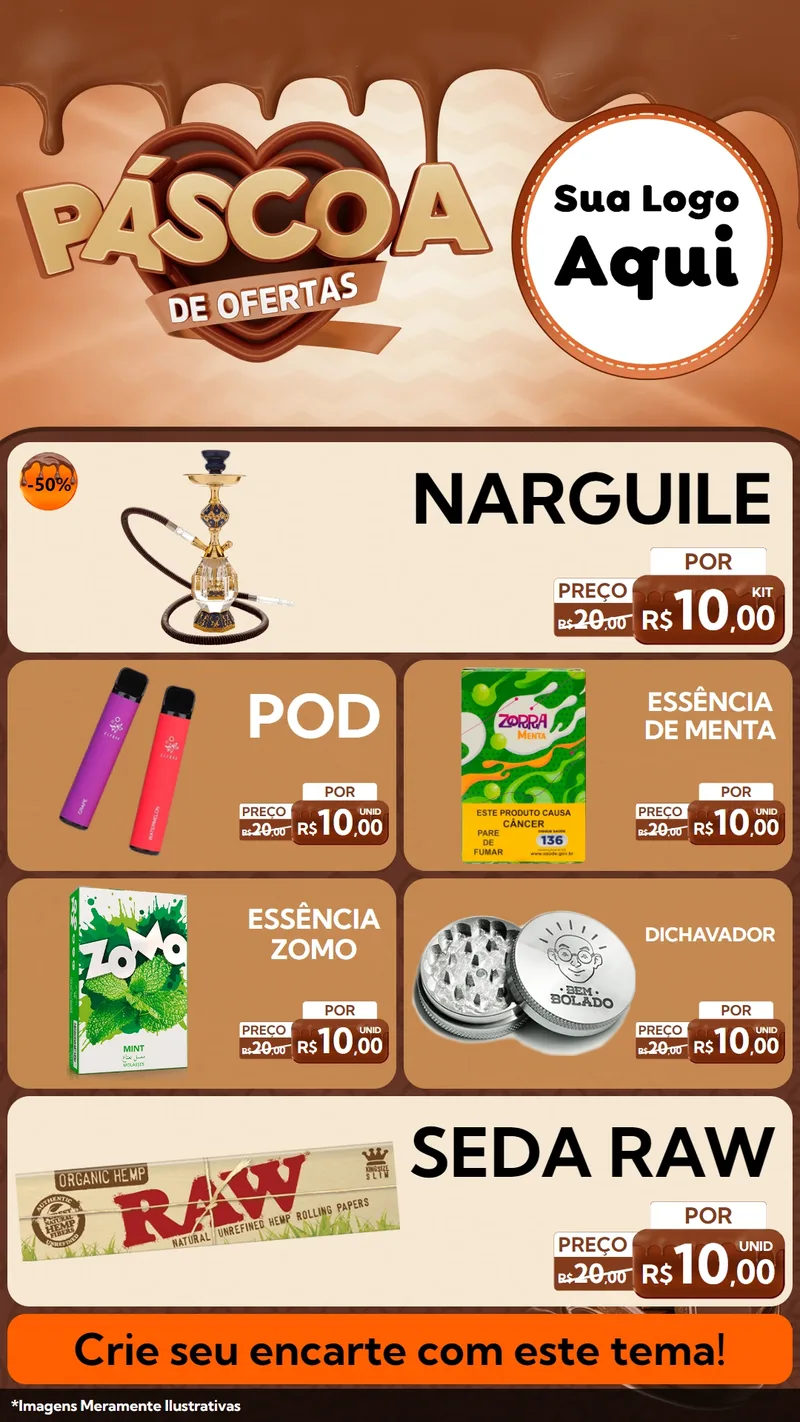 Modelo de TV para TV Vertical com o tema Páscoa de Ofertas para Tabacaria