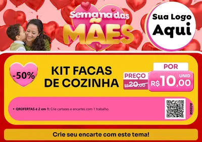 Modelo de Cartaz para Cartaz A4 Horizontal com o tema Semana Das Mães para Utilidades Domésticas