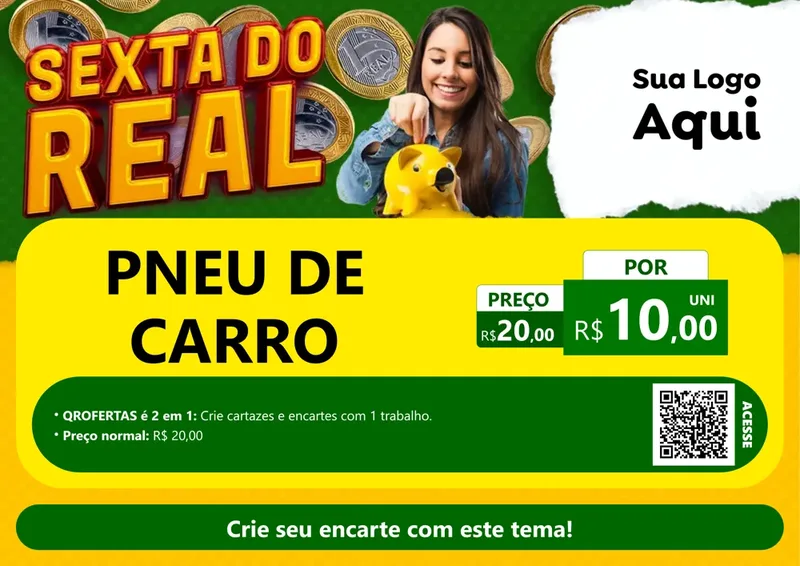 Modelo de Cartaz para Cartaz A4 Horizontal com o tema Sexta do Real para Auto peças