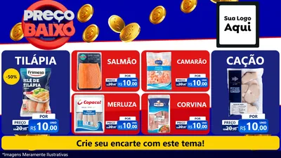 Modelo de TV para TV Horizontal com o tema Preço Baixo para Peixaria