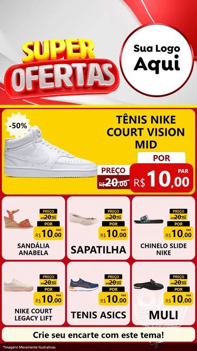 Modelo de Rede Social para Stories com o tema Super Ofertas para Calçados