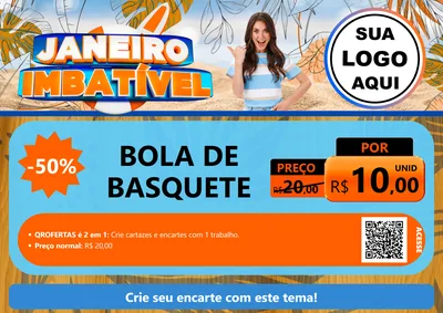 Modelo de Cartaz para Cartaz A4 Horizontal com o tema Janeiro Imbatível para Artigos Esportivos